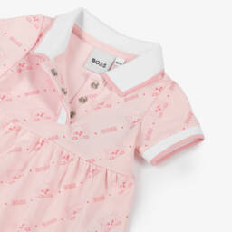 BOSS-Little Ladies Soft Pink Polo Frock | Childrensalon Outlet