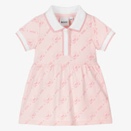 BOSS-Little Ladies Soft Pink Polo Frock | Childrensalon Outlet