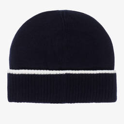 BOSS-Navy Blue Cotton Beanie Hat | Childrensalon Outlet