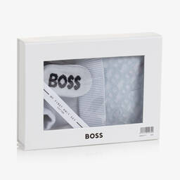 BOSS-Голубой подарочный комплект из шапочки и пинеток | Childrensalon Outlet