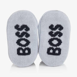 BOSS-Голубой подарочный комплект из шапочки и пинеток | Childrensalon Outlet