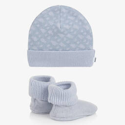 BOSS-Голубой подарочный комплект из шапочки и пинеток | Childrensalon Outlet