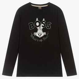 BOSS-Teen Black Looney Tunes™ Logo Top | Childrensalon Outlet