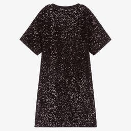 BOSS-Teen Black Sequin Logo Dress | Childrensalon Outlet