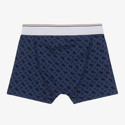 BOSS-Синие и серые трусы-боксеры с монограммой (2шт.) | Childrensalon Outlet