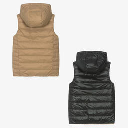 BOSS-Бежево-черный двусторонний жилет | Childrensalon Outlet