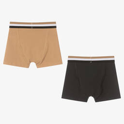 BOSS-Черные и бежевые трусы-боксеры (2шт.) | Childrensalon Outlet