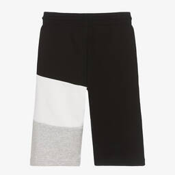 BOSS-شورت تينز ولادي قطن جيرسي لون أسود بلوك | Childrensalon Outlet