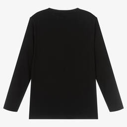 BOSS-Черный хлопковый топ для мальчиков | Childrensalon Outlet