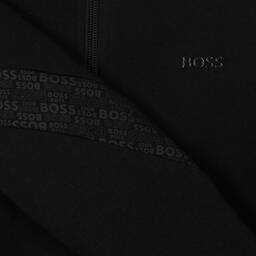 BOSS-Teen Boys Black Cotton Logo Zip-up Top | Childrensalon Outlet