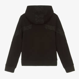 BOSS-Teen Boys Black Cotton Logo Zip-up Top | Childrensalon Outlet