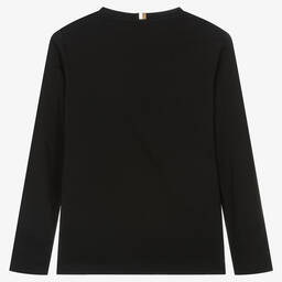 BOSS-Черный хлопковый топ для мальчиков-подростков | Childrensalon Outlet
