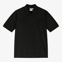 BOSS-Teen Boys Black Football Polo Shirt | Childrensalon Outlet