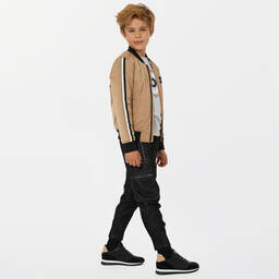 BOSS-Черные кроссовки на шнуровке | Childrensalon Outlet