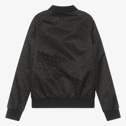 BOSS-Teen Boys Black Monogram Jacket | Childrensalon Outlet