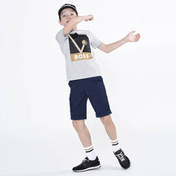 BOSS-Черные замшевые кроссовки | Childrensalon Outlet