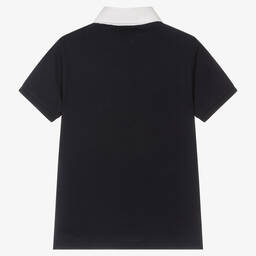 BOSS-Teen Boys Blue Cotton Polo Shirt | Childrensalon Outlet