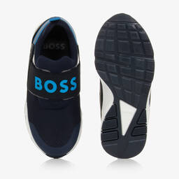 BOSS-Синие сетчатые кроссовки из кожи для мальчиков-подростков | Childrensalon Outlet