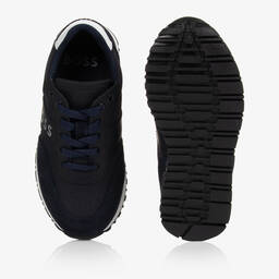 BOSS-Teen Boys Blue Logo Trainers | Childrensalon Outlet