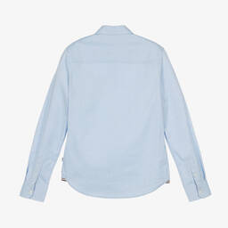 BOSS-Голубая рубашка из хлопка оксфорд | Childrensalon Outlet