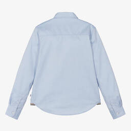 BOSS-Teen Boys Blue Oxford Cotton Shirt | Childrensalon Outlet