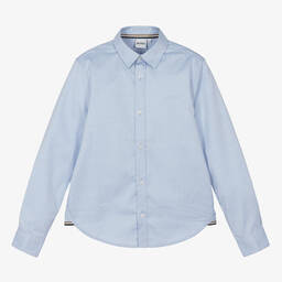 BOSS-Teen Boys Blue Oxford Cotton Shirt | Childrensalon Outlet