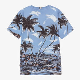 بوس-تيشيرت تينز ولادي قطن لون أزرق فاتح | Childrensalon Outlet