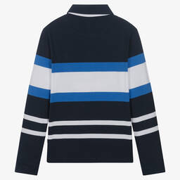 BOSS-توب قطن جيرسي مقلم لون كحلي تينز ولادي | Childrensalon Outlet