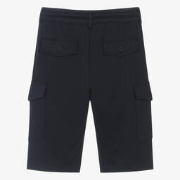 BOSS-Teen Boys Blue Viscose Cargo Shorts | Childrensalon Outlet