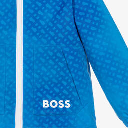 BOSS-Teen Boys Blue Water-Reactive Jacket | Childrensalon Outlet