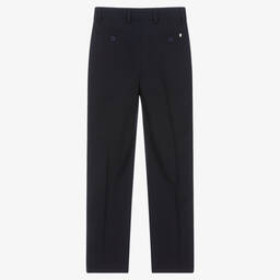 BOSS-بنطلون بِدلة مزيج صوف لون أزرق تينز ولادي | Childrensalon Outlet