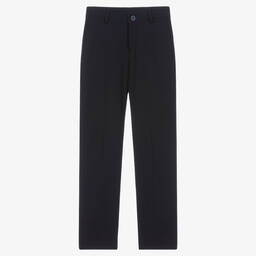 BOSS-بنطلون بِدلة مزيج صوف لون أزرق تينز ولادي | Childrensalon Outlet