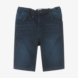 BOSS-Teen Boys Dark Blue Jersey Denim Shorts | Childrensalon Outlet