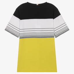 BOSS-Зеленая футболка с цветовыми блоками | Childrensalon Outlet