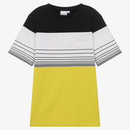 BOSS-Зеленая футболка с цветовыми блоками | Childrensalon Outlet