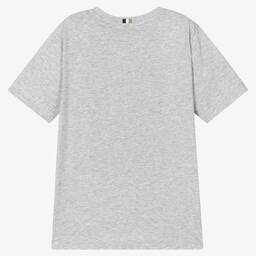 BOSS-Серая хлопковая футболка | Childrensalon Outlet