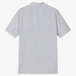 BOSS-Серая рубашка поло из меланжевого хлопка пике | Childrensalon Outlet