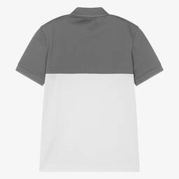 BOSS-Teen Boys Grey & White Polo Shirt | Childrensalon Outlet