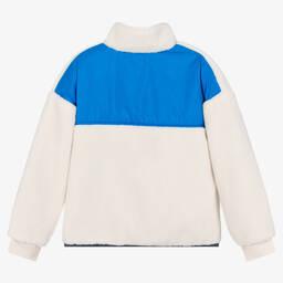 BOSS-Teen Boys Ivory Sherpa Fleece Sweatshirt | Childrensalon Outlet