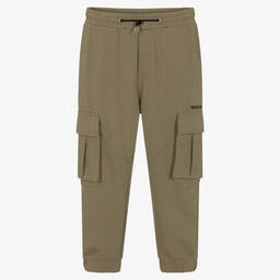 BOSS-Хлопковые джоггеры цвета хаки | Childrensalon Outlet