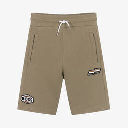 BOSS-Хлопковые шорты цвета хаки | Childrensalon Outlet