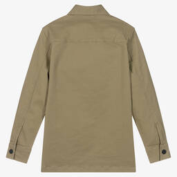BOSS-Teen Boys Khaki Green Shirt | Childrensalon Outlet