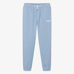 BOSS-Teen Boys Light Blue Cotton Joggers | Childrensalon Outlet