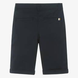 BOSS-Teen Boys Navy Blue Cotton Chino Shorts | Childrensalon Outlet
