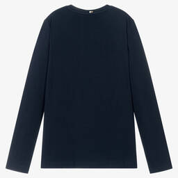 BOSS-Синий хлопковый топ для подростков | Childrensalon Outlet