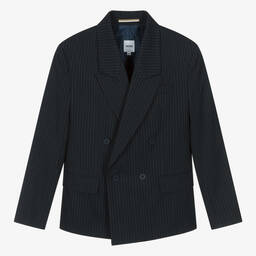 BOSS-Teen Boys Navy Blue Pinstripe Blazer | Childrensalon Outlet