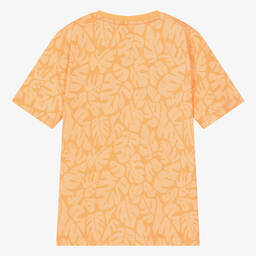 BOSS-Teen Boys Orange Cotton Leaf T-Shirt | Childrensalon Outlet