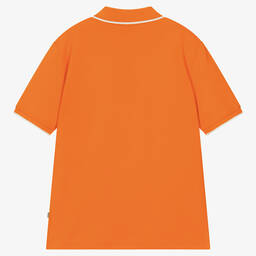 BOSS-Оранжевая рубашка поло из хлопкового пике | Childrensalon Outlet