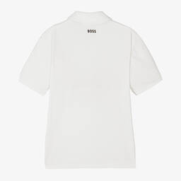 BOSS-Белая рубашка поло из хлопка | Childrensalon Outlet