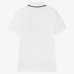 BOSS-Teen Boys White Cotton Logo Polo Shirt | Childrensalon Outlet